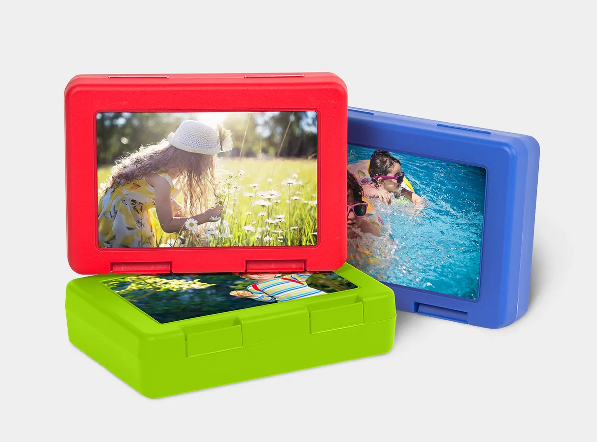 Brotdose, Lunchbox mit Foto in drei Farben verfügbar