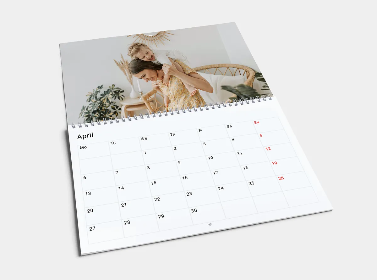 Wandkalender A2 im amerikanischen Stil zum Aufklappen