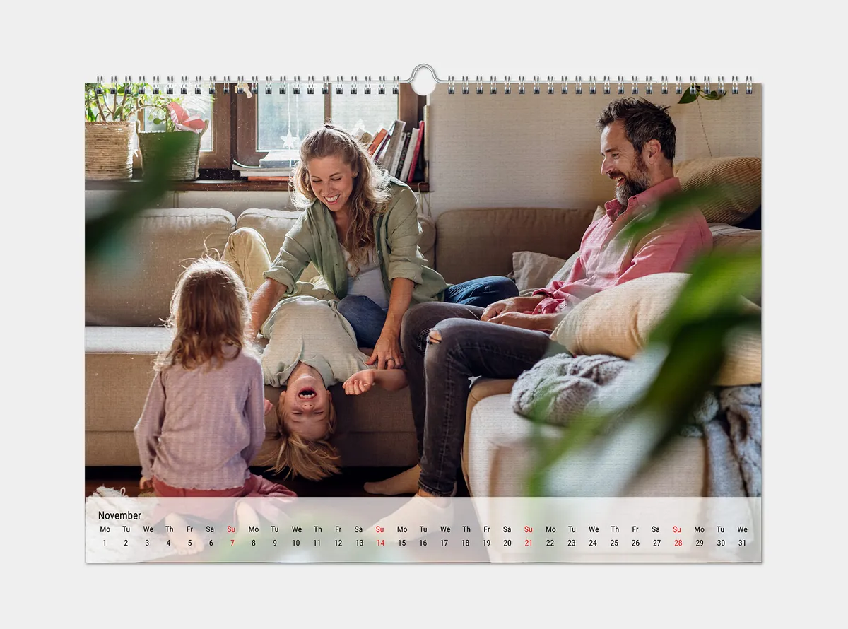 A3 Premium Wandkalender im Querformat