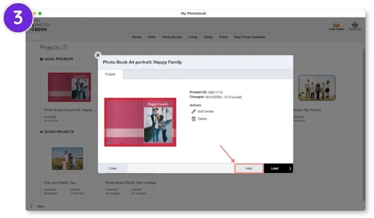 Klik på »Hjælp«-knappen i download-softwaren