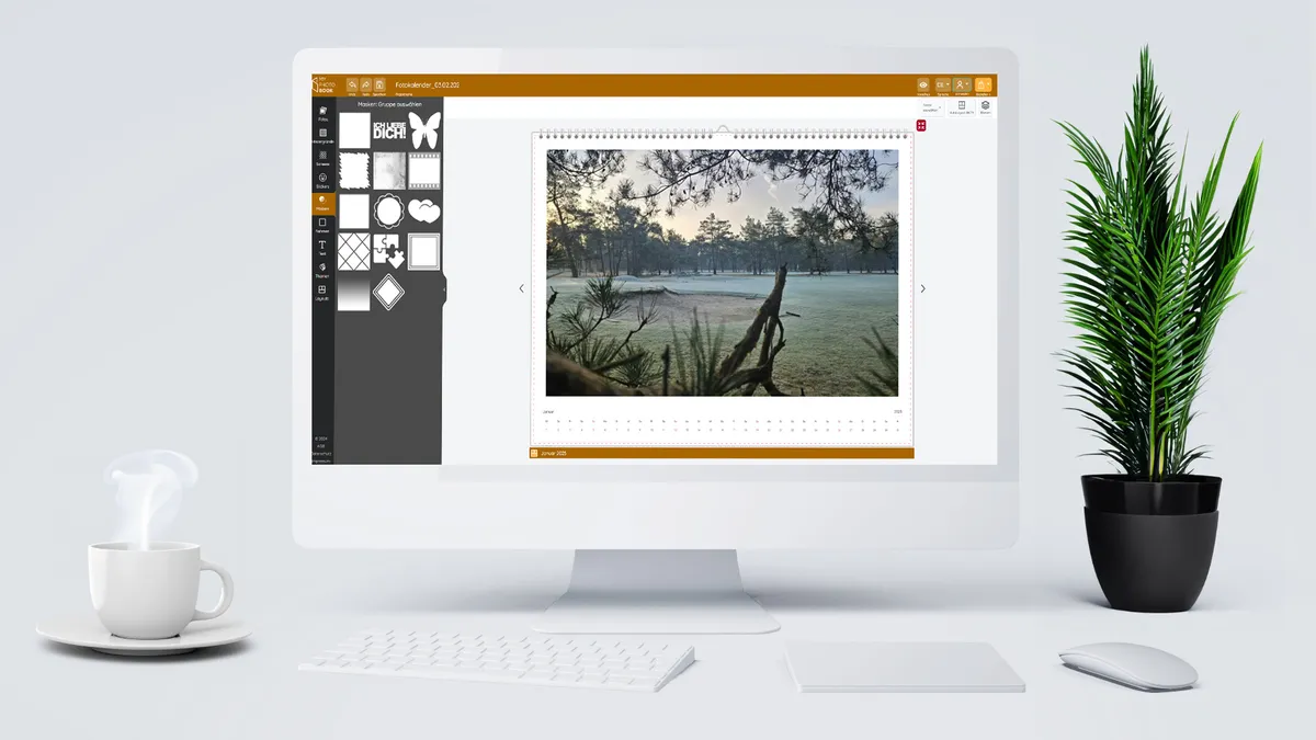 Kostenloser Online Designer für die schnelle und einfache Gestaltung von Fotokalendern am Rechner