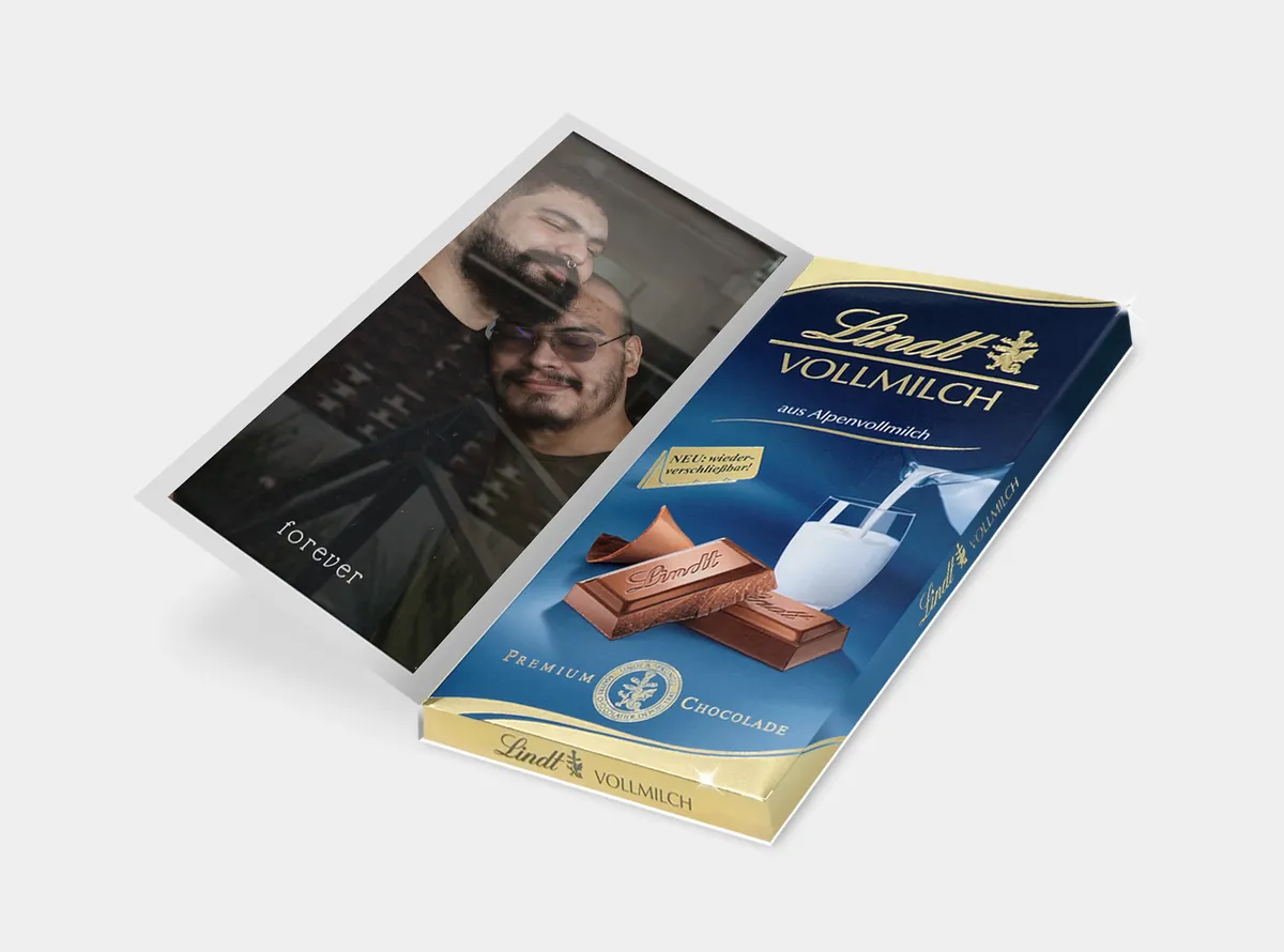 Lindt Schoko-Karte mit Foto - Liebe